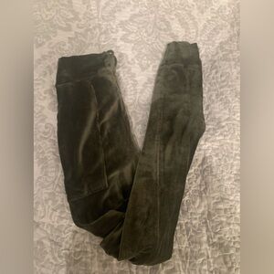 Olive Green Velour Sweatpants